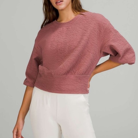 lululemon athletica Tops - Lululemon Textured Crewneck Pullover in Spiced Chai